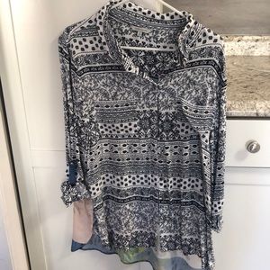 Large button down shirt with floral back